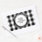 Sticker Rectangulaire Soap artisanal B&W Lumberjack Plaid Produit Étique (Enveloppe)