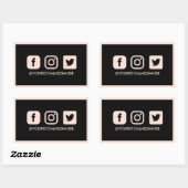 Sticker Rectangulaire Social Media Pastel rose tendance élégant (Feuille)