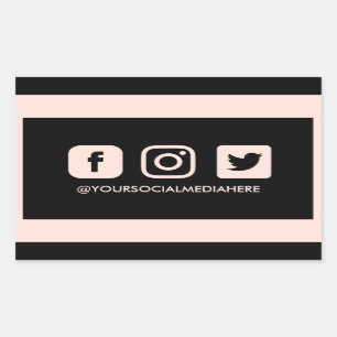 Sticker Rectangulaire Social Media Pastel rose tendance élégant