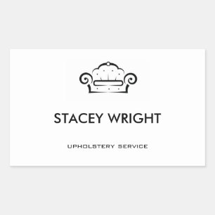 Sticker Rectangulaire Sofa noir silhouette tissu blanc