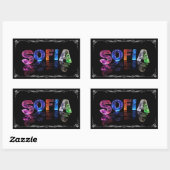 Sticker Rectangulaire Sofia - Sofia nommé dans 3D s'allume (la (Feuille)