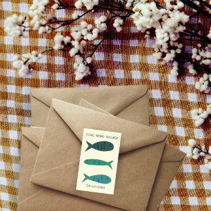 Sticker Rectangulaire Soirée au bord de mer pour la Mariée Fishes CUSTOM