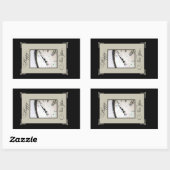 Sticker Rectangulaire Soirée du Nouvel An sophistiquée, Noir & Tan (Feuille)