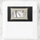 Sticker Rectangulaire Soirée du Nouvel An sophistiquée, Noir & Tan (Sac)