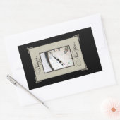 Sticker Rectangulaire Soirée du Nouvel An sophistiquée, Noir & Tan (Enveloppe)