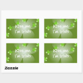 Sticker Rectangulaire Soirée du shamrock de trèfle vert Saint Patrick (Feuille)