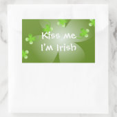 Sticker Rectangulaire Soirée du shamrock de trèfle vert Saint Patrick (Sac)