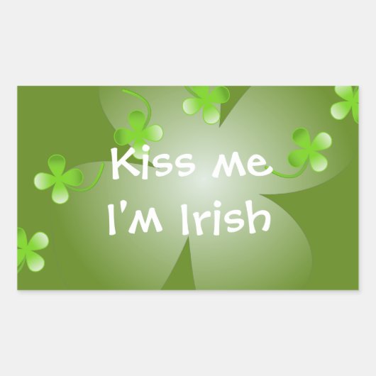 Sticker Rectangulaire Soirée du shamrock de trèfle vert Saint Patrick (Devant)