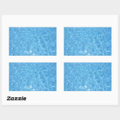 Sticker Rectangulaire Soirée Piscine Elégante Vide Eau Bleue (Feuille)