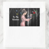 Sticker Rectangulaire Sois ma princesse de la Saint-Valentin (Sac)