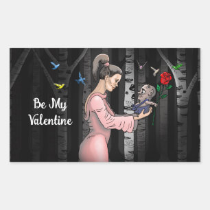 Sticker Rectangulaire Sois ma princesse de la Saint-Valentin