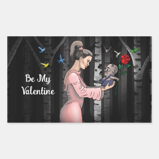Sticker Rectangulaire Sois ma princesse de la Saint-Valentin (Devant)