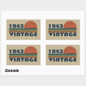 Sticker Rectangulaire Soixante-dix vintage 90e anniversaire personnalisé (Feuille)