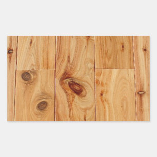 Sticker Rectangulaire Sol en bois clair noueux