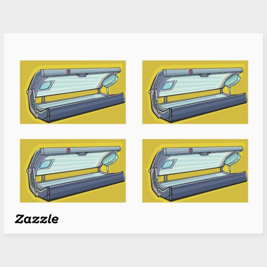 Sticker Rectangulaire Solarium bronzage (Feuille)