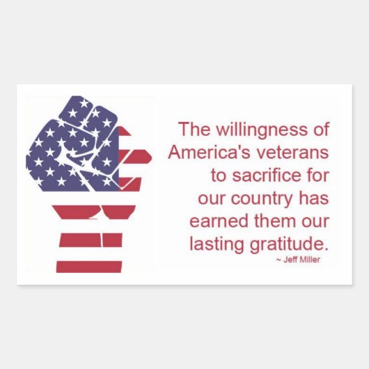 Sticker Rectangulaire Soldat vétéran patriotique (Devant)