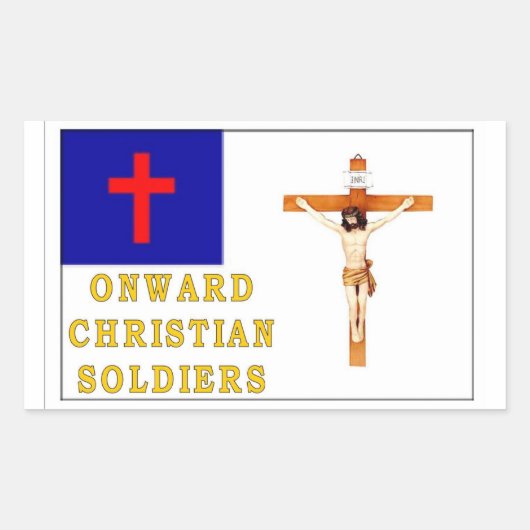 STICKER RECTANGULAIRE SOLDATS CHRÉTIENS (Devant)