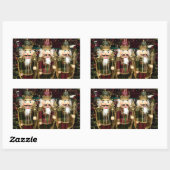 Sticker Rectangulaire Soldats de Noisettes Vert Or Noël (Feuille)
