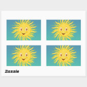 Sticker Rectangulaire Soleil Avec Lignes Circulaires (Feuille)