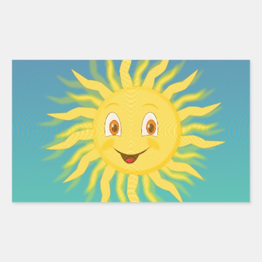 Sticker Rectangulaire Soleil Avec Lignes Circulaires (Devant)