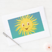 Sticker Rectangulaire Soleil Avec Lignes Circulaires (Enveloppe)