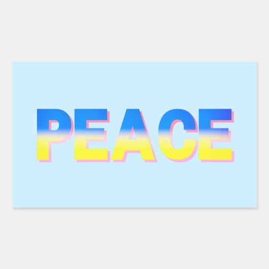 Sticker Rectangulaire Soleil bleu et jaune Ukraine Inspiration (Devant)