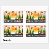 STICKER RECTANGULAIRE SOLEIL DE FÊTE DANS LES PINS :) (Feuille)
