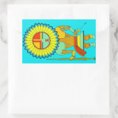 Sticker Rectangulaire Soleil de l'homme Zuni (Sac)