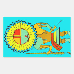 Sticker Rectangulaire Soleil de l'homme Zuni