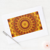 Sticker Rectangulaire soleil doré de mandala (Enveloppe)