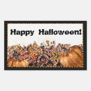 STICKER RECTANGULAIRE SOLEIL ! ENSOLEILLEMENT! HEUREUX HALLOWEEN ! :)