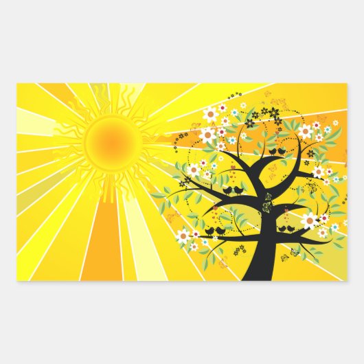 Sticker Rectangulaire Soleil et arbre lunaire (Devant)