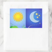 Sticker Rectangulaire soleil et lune (Sac)