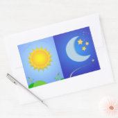 Sticker Rectangulaire soleil et lune (Enveloppe)