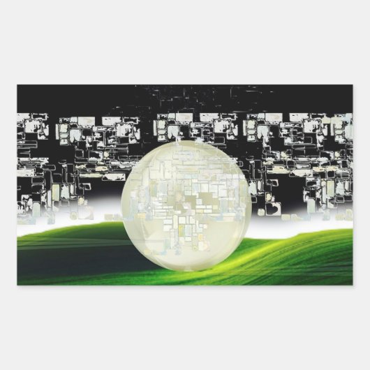 STICKER RECTANGULAIRE SOLEIL SUR LA LUNE (Devant)