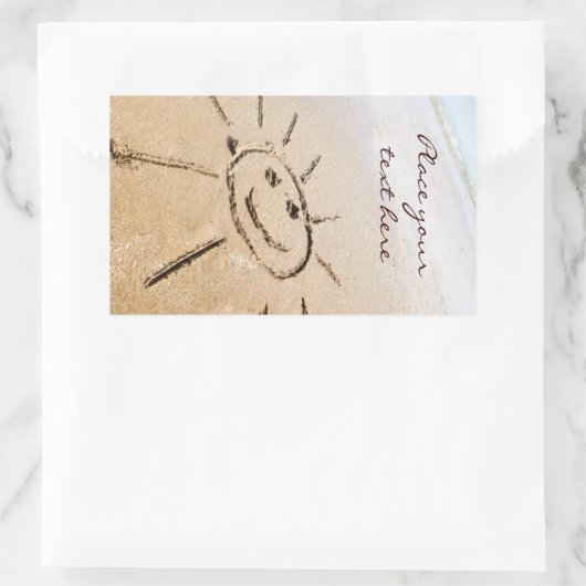 Sticker Rectangulaire Soleil Sur La Plage (Sac)