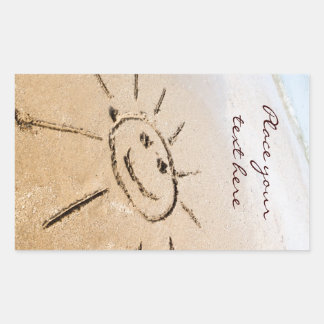 Sticker Rectangulaire Soleil Sur La Plage