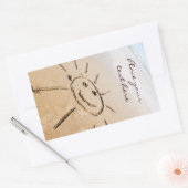 Sticker Rectangulaire Soleil Sur La Plage (Enveloppe)