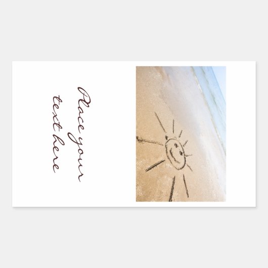Sticker Rectangulaire Soleil Sur La Plage (Devant)