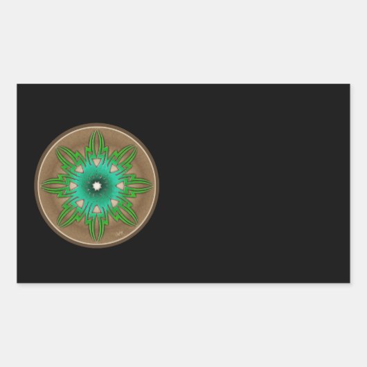 Sticker Rectangulaire Soleil vert (Devant)