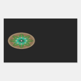 Sticker Rectangulaire Soleil vert