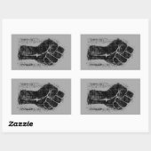 Sticker Rectangulaire Solidarité Poing Grunge Style Distressed (Feuille)