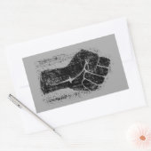 Sticker Rectangulaire Solidarité Poing Grunge Style Distressed (Enveloppe)