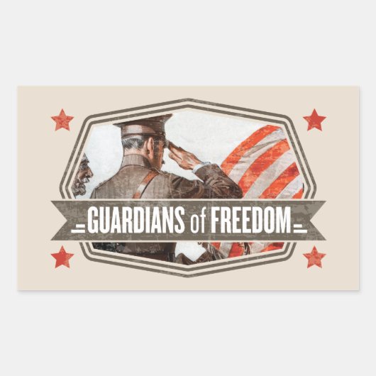 Sticker Rectangulaire Solider-Guardian de la liberté (Devant)
