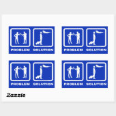 Sticker Rectangulaire Solution pilote de problème d'avion d'épouse (Feuille)