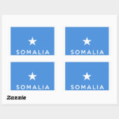 Sticker Rectangulaire somalie nom du symbole du drapeau (Feuille)