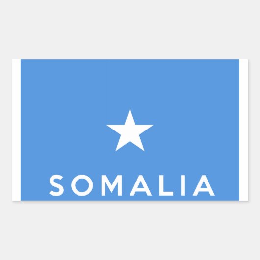 Sticker Rectangulaire somalie nom du symbole du drapeau (Devant)