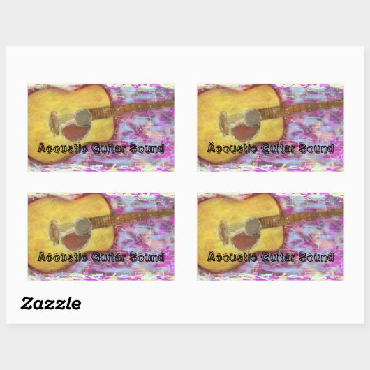 Sticker Rectangulaire Son acoustique de guitare (Feuille)
