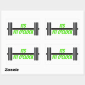 Sticker Rectangulaire Son Fit O'clock Bodybuilding Barbell (Feuille)