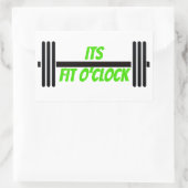 Sticker Rectangulaire Son Fit O'clock Bodybuilding Barbell (Sac)